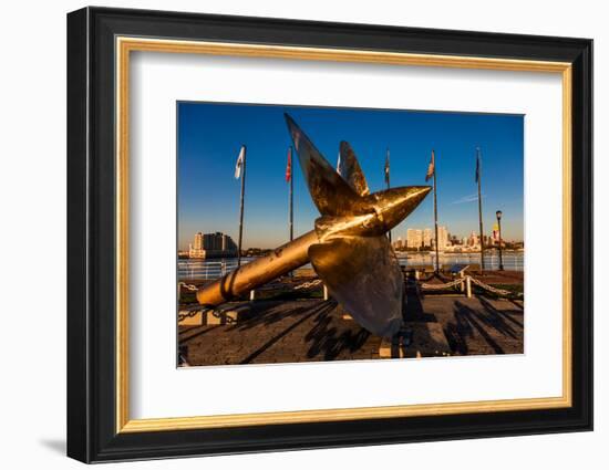 SHIP PROPELLER BATTLESHIP NEW JERSEY MUSEUM WATERFRONT CAMDEN NEW JERSEY USA-null-Framed Photographic Print