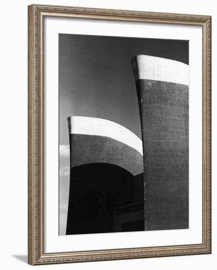 Ship Prow-Like Structures Atop an Exhibition Building, Grand Opening at the World's Fair-Alfred Eisenstaedt-Framed Photographic Print