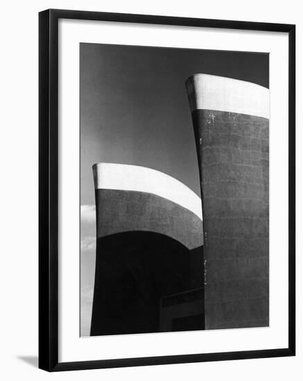 Ship Prow-Like Structures Atop an Exhibition Building, Grand Opening at the World's Fair-Alfred Eisenstaedt-Framed Photographic Print