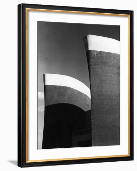 Ship Prow-Like Structures Atop an Exhibition Building, Grand Opening at the World's Fair-Alfred Eisenstaedt-Framed Photographic Print