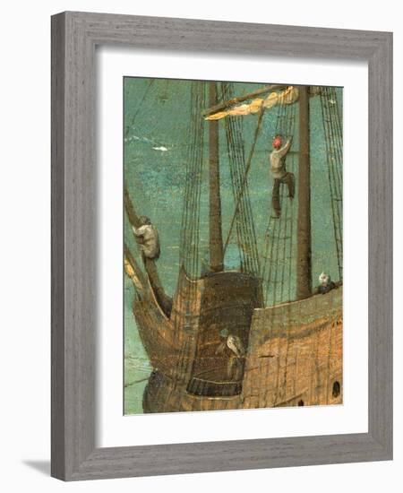 Ship rigging detail from Tower of Babel, 1563-Pieter the Elder Bruegel-Framed Giclee Print