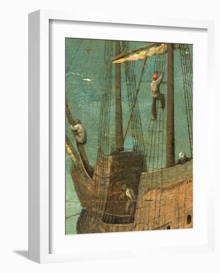 Ship rigging detail from Tower of Babel, 1563-Pieter the Elder Bruegel-Framed Giclee Print