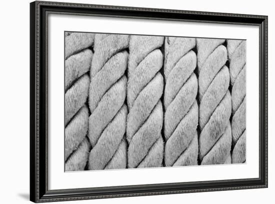 Ship Ropes Sack As Black And White Color-surawutob-Framed Art Print