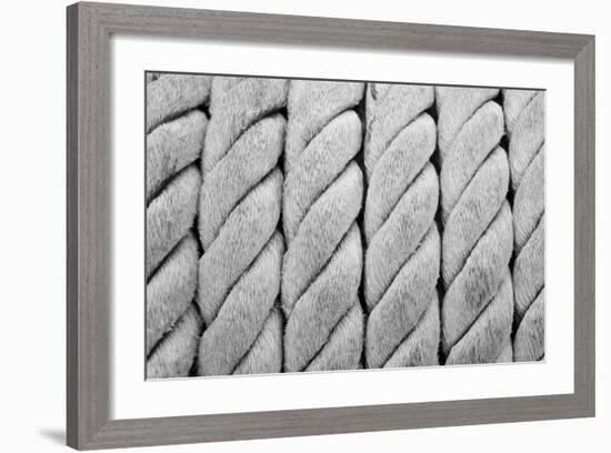 Ship Ropes Sack As Black And White Color-surawutob-Framed Art Print