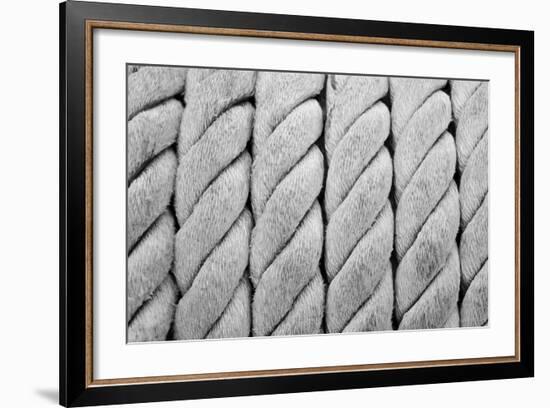 Ship Ropes Sack As Black And White Color-surawutob-Framed Art Print