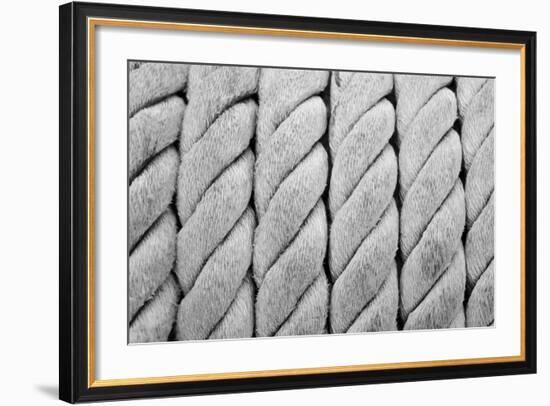 Ship Ropes Sack As Black And White Color-surawutob-Framed Art Print