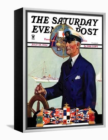"Ship's Captain," Saturday Evening Post Cover, July 28, 1934-Edgar Franklin Wittmack-Framed Premier Image Canvas