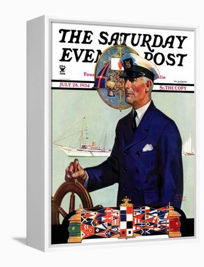 "Ship's Captain," Saturday Evening Post Cover, July 28, 1934-Edgar Franklin Wittmack-Framed Premier Image Canvas