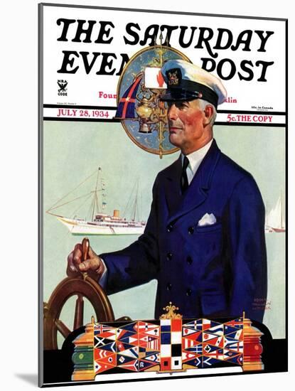 "Ship's Captain," Saturday Evening Post Cover, July 28, 1934-Edgar Franklin Wittmack-Mounted Giclee Print