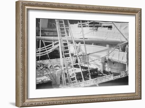 Ship's Deck Clad With Ice-null-Framed Art Print