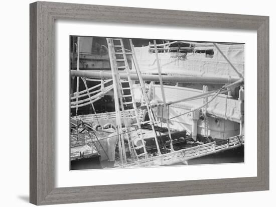 Ship's Deck Clad With Ice-null-Framed Art Print