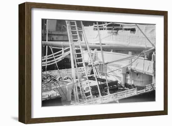 Ship's Deck Clad With Ice-null-Framed Art Print