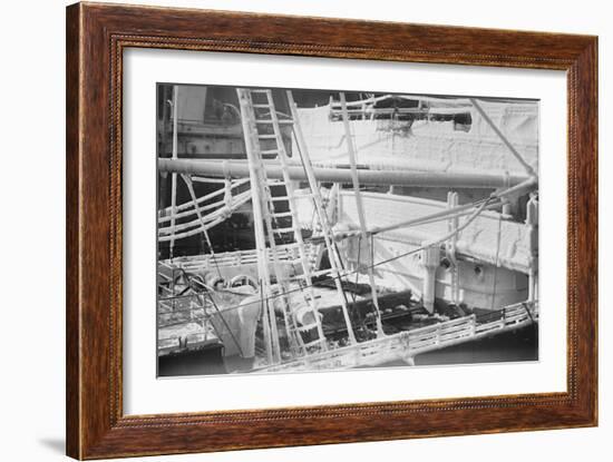 Ship's Deck Clad With Ice-null-Framed Art Print
