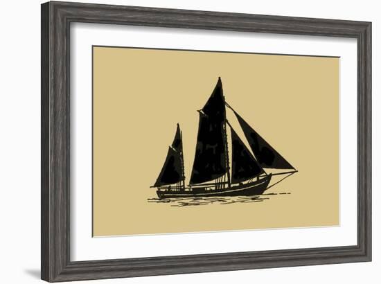 Ship Silhouette II-Vision Studio-Framed Art Print