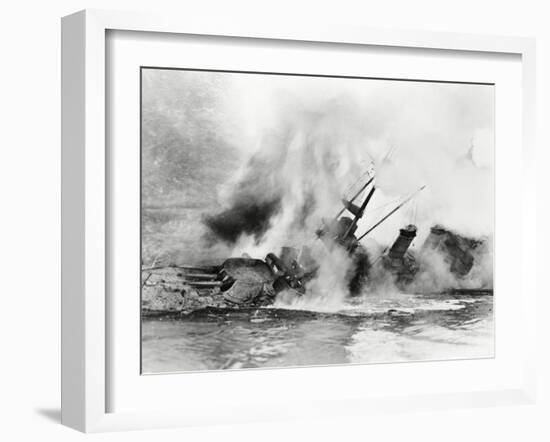 Ship Sinking into the Ocean-null-Framed Photo