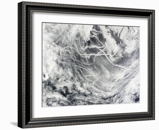 Ship Tracks in the Pacific Ocean-Stocktrek Images-Framed Photographic Print