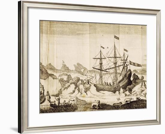 Ship Trapped in Ice from an Account of Frederick Marten's Expedition to Island of Spitsbergen-null-Framed Giclee Print