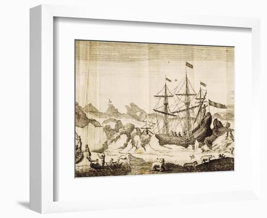 Ship Trapped in Ice from an Account of Frederick Marten's Expedition to Island of Spitsbergen-null-Framed Giclee Print