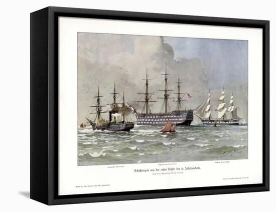 Ship Types from the First Half of the 19th Century-Willy Stower-Framed Premier Image Canvas