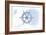 Ship Wheel - Blue - Coastal Icon-Lantern Press-Framed Art Print