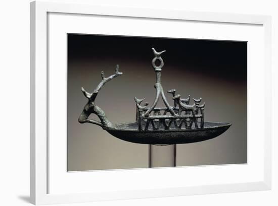 Ship with Deer-Shaped Protome, Bronze, Nuragic Civilization-null-Framed Giclee Print