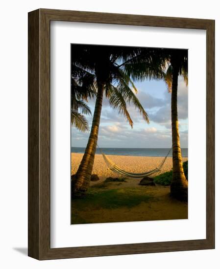 Ship Wreck Beach and Hammock, Kauai, Hawaii, USA-Terry Eggers-Framed Photographic Print