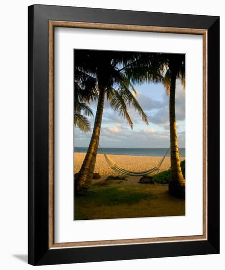 Ship Wreck Beach and Hammock, Kauai, Hawaii, USA-Terry Eggers-Framed Photographic Print