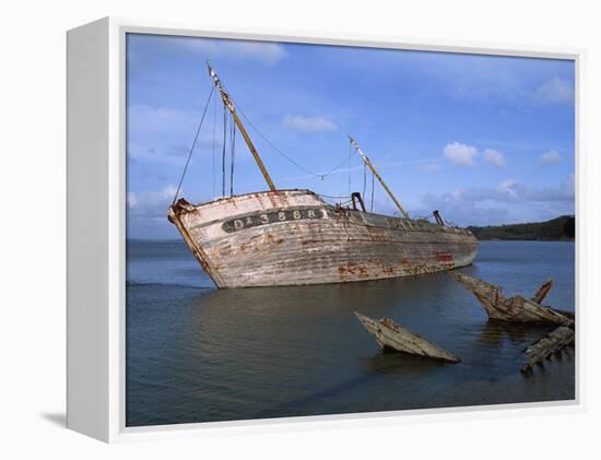 Ship Wreck in Le Fret Harbour in Brittany, France, Europe-Thouvenin Guy-Framed Premier Image Canvas