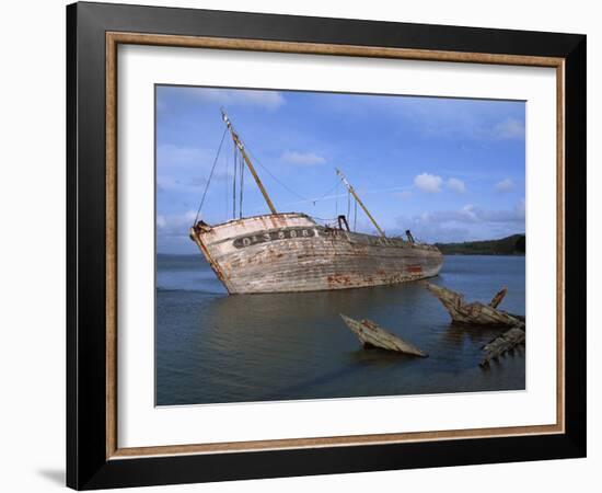 Ship Wreck in Le Fret Harbour in Brittany, France, Europe-Thouvenin Guy-Framed Photographic Print