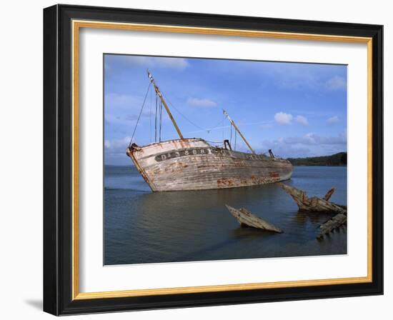 Ship Wreck in Le Fret Harbour in Brittany, France, Europe-Thouvenin Guy-Framed Photographic Print