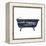 Shiplap Bath I Navy-Sue Schlabach-Framed Stretched Canvas