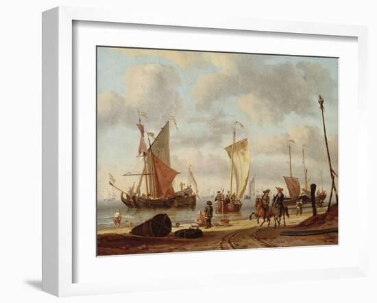 Shipping at Anchor-Abraham Storck-Framed Giclee Print