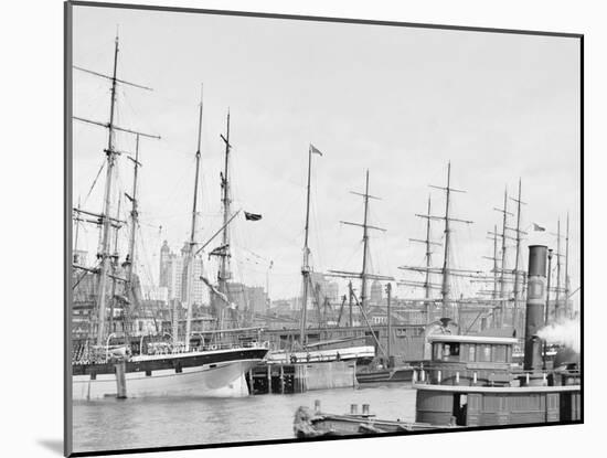 Shipping at East River Docks, New York-null-Mounted Photo