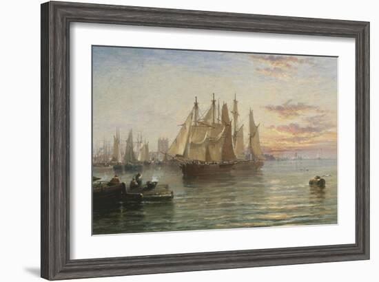 Shipping Below Hull, Evening-Arthur J. Meadows-Framed Giclee Print