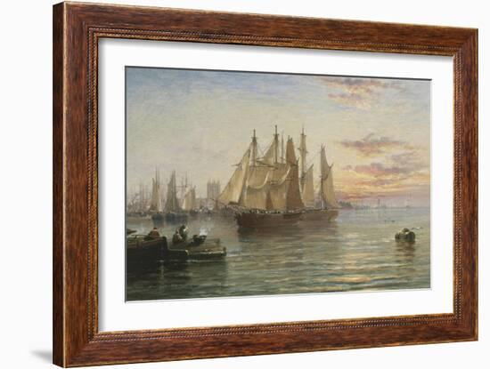 Shipping Below Hull, Evening-Arthur J. Meadows-Framed Giclee Print