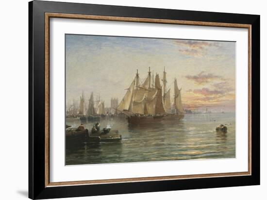 Shipping Below Hull, Evening-Arthur J. Meadows-Framed Giclee Print