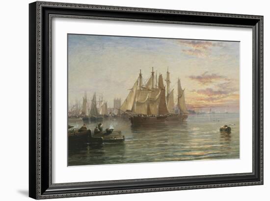 Shipping Below Hull, Evening-Arthur J. Meadows-Framed Giclee Print
