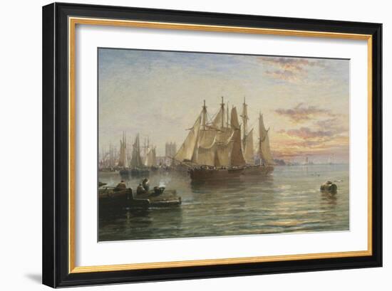 Shipping Below Hull, Evening-Arthur J. Meadows-Framed Giclee Print