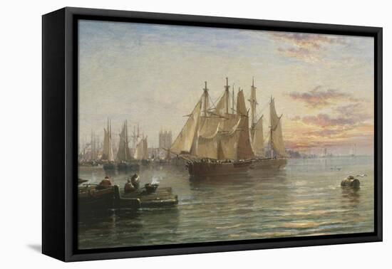 Shipping Below Hull, Evening-Arthur J. Meadows-Framed Premier Image Canvas