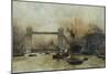 Shipping by Tower Bridge, London, England-Charles Dixon-Mounted Giclee Print