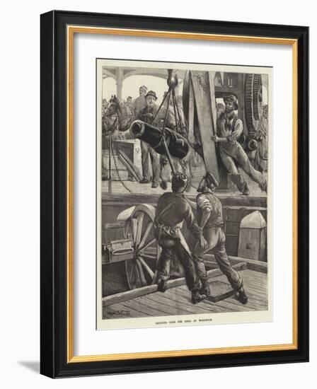 Shipping Guns for India at Woolwich-William Heysham Overend-Framed Giclee Print