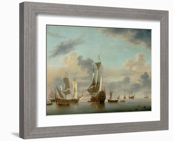 Shipping in a Calm-Peter Monamy-Framed Giclee Print