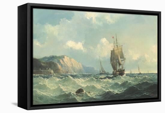 Shipping in a High Sea-John Henry Claude Wilson-Framed Premier Image Canvas