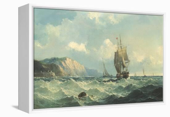 Shipping in a High Sea-John Henry Claude Wilson-Framed Premier Image Canvas
