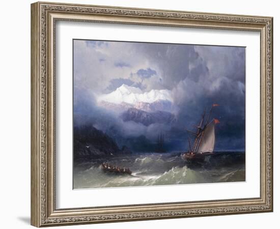 Shipping in Stormy Seas, 1868-Ivan Konstantinovich Aivazovsky-Framed Giclee Print