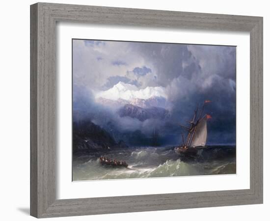 Shipping in Stormy Seas, 1868-Ivan Konstantinovich Aivazovsky-Framed Giclee Print