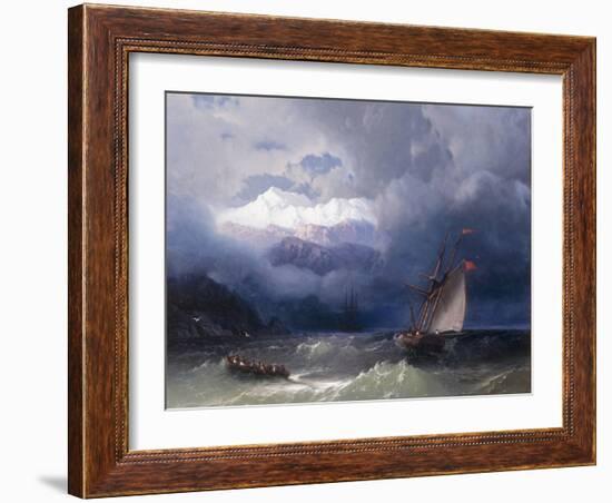 Shipping in Stormy Seas, 1868-Ivan Konstantinovich Aivazovsky-Framed Giclee Print