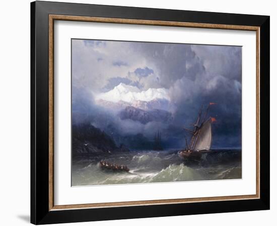 Shipping in Stormy Seas, 1868-Ivan Konstantinovich Aivazovsky-Framed Giclee Print