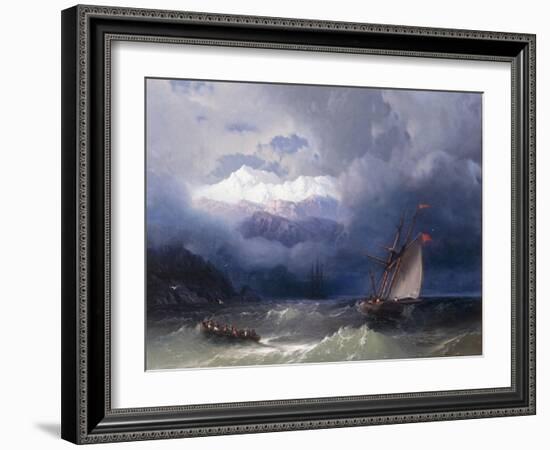 Shipping in Stormy Seas, 1868-Ivan Konstantinovich Aivazovsky-Framed Giclee Print