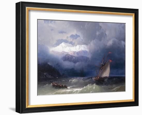 Shipping in Stormy Seas, 1868-Ivan Konstantinovich Aivazovsky-Framed Giclee Print